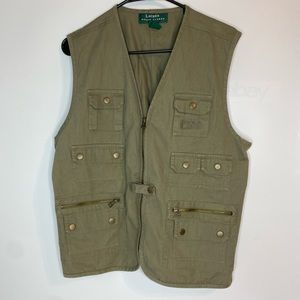 Lauren Ralph Lauren Utility Vest Fishing Women’s L Green Multi Pocket Safari